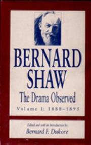 Cover of The drama observed by George Bernard Shaw
