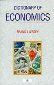 Cover of Dictionary of Economics by Frank Livesey