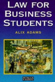 Front cover of Business Law by Alix Adams
