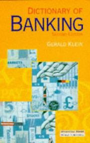 Cover of Dictionary of banking by Gerald Klein