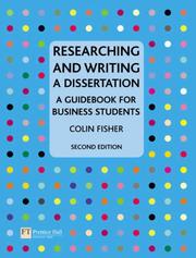 Cover of Researching and Writing a Dissertation by Colin Fisher