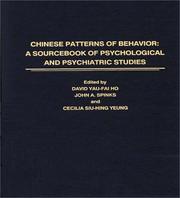 Front cover of Chinese patterns of behavior by David Y. F. Ho