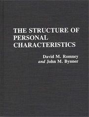 Front cover of Structure of Personal Characteristics by David M. Romney