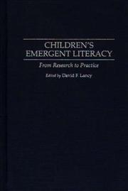 Cover of Children's Emergent Literacy by David F. Lancy