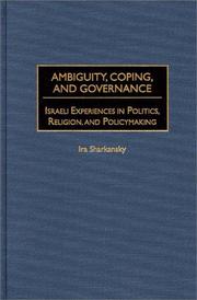 Cover of Ambiguity, coping, and governance by Ira Sharkansky