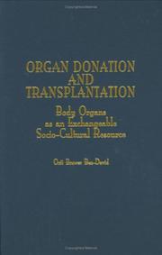 Front cover of Organ Donation and Transplantation by Orit Brawer Ben-David