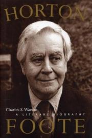 Cover of Horton Foote by Watson, Charles S.
