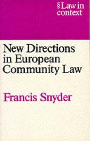 Front cover of New Directions in European Community Law (Law in Context) by Francis Snyder