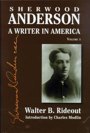 Front cover of Sherwood Anderson by Walter B. Rideout