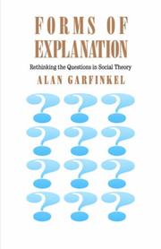 Front cover of Forms of Explanation by Alan Garfinkel