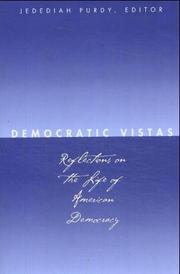 Cover of Democratic vistas by Jedediah Purdy
