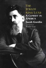 Front cover of The Jewish King Lear Comes to America by Jacob Gordin