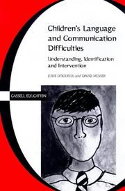 Cover of Children's language and communication difficulties by Julie Dockrell