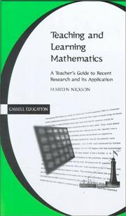 Cover of Teaching and Learning Mathematics by Marilyn Nickson