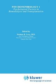 Cover of Psychonephrology 1 by Norman B. Levy