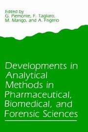 Front cover of Developments in analytical methods in pharmaceutical, biomedical, and forensic sciences by International Conference on Developments in Analytical Methods in Pharmaceutical, Biomedical, and Forensic Sciences (1986 Verona, Italy)