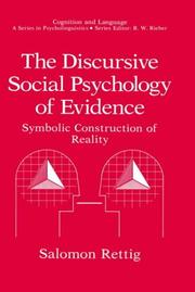 Front cover of The discursive social psychology of evidence by Salomon Rettig