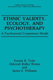 Front cover of Ethnic validity, ecology, and psychotherapy by Forrest B. Tyler