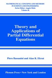 Front cover of Theory and applications of partial differential equations by Piero Bassanini