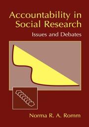 Front cover of Accountability in Social Research by Norma R.A. Romm