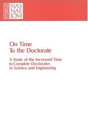 Front cover of On time to the doctorate by Howard P. Tuckman