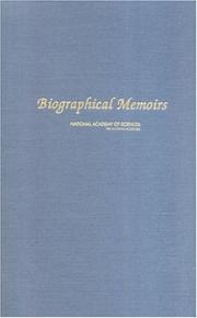 Front cover of Biographical Memoirs by National Academy of Sciences Office of the Home Secretary