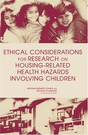 Cover of Ethical considerations for research on housing-related health hazards involving children by Bernard Lo