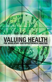 Front cover of Valuing Health for Regulatory Cost-Effectiveness Analysis by Health, and Safety Regulation Committee to Evaluate Measures of Health Benefits for Environmental