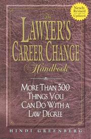 Front cover of The lawyer's career change handbook by Hindi Greenberg