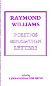 Cover of Raymond Williams by William John Morgan