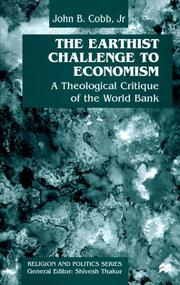 Front cover of The earthist challenge to economism by John B. Cobb