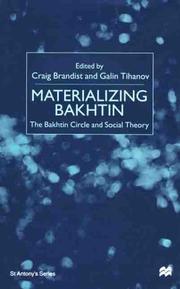 Front cover of Materializing Bakhtin by Craig Brandist