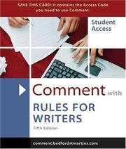 Cover of Comment for Rules for Writers by Diana Hacker