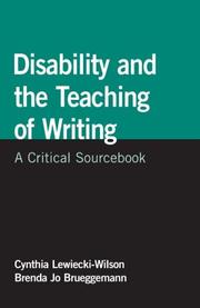 Front cover of Disability and the teaching of writing by Cynthia Lewiecki-Wilson