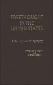 Front cover of Freethought in the United States by Marshall G. Brown