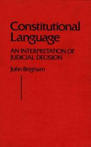 Cover of Constitutional language by John Brigham