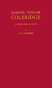 Front cover of Samuel Taylor Coleridge by Edmund Kerchever Chambers
