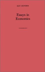 Cover of Essays in economics by Ely Devons