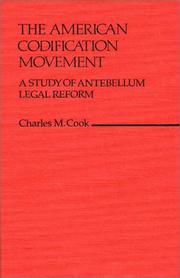 Cover of The American codification movement by Charles M. Cook