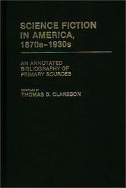 Front cover of Science Fiction in America, 1870s-1930s by Thomas D. Clareson