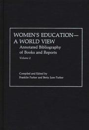 Front cover of Women's Education, A World View by Franklin Parker
