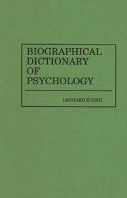 Cover of Biographical dictionary of psychology by Leonard Zusne