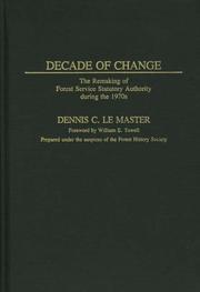Front cover of Decade of change by Dennis C. Le Master