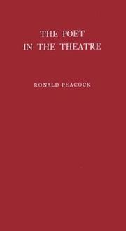 Cover of The poet in the theatre by Ronald Peacock