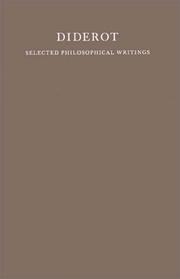 Cover of Selected philosophical writings by Denis Diderot