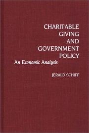 Front cover of Charitable giving and government policy by Jerald Alan Schiff