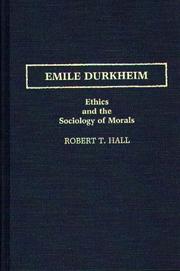 Cover of Emile Durkheim by Robert T. Hall