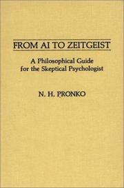 Front cover of From AI to Zeitgeist by N. H. Pronko