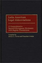 Front cover of Latin American legal abbreviations by Arturo L. Torres