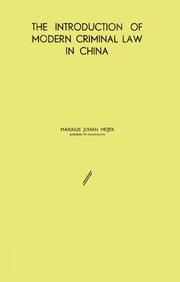 Front cover of The introduction of modern criminal law in China by Marinus Johan Meijer